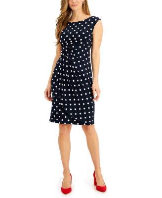 Connected Womens Gathered Faux-Wrap Pol Nvy 16