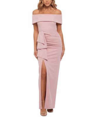 XSCAPE Off-The-Shoulder Gown Sky Blue 6