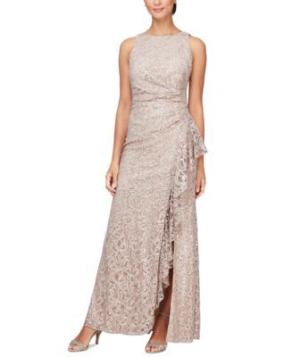 Alex Evenings Sequin Lace Cascading Ruffle G Buff 4