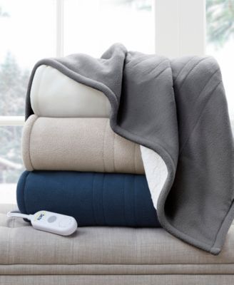 Serta Serta Electric Reversible Flee Dark Gray Throw