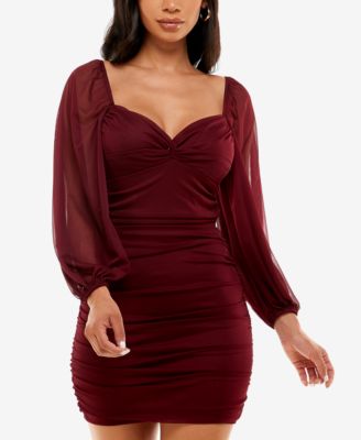 B Darlin Juniors Ruched Bodycon Dress Black M