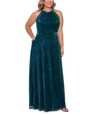 Betsy Adam Plus Size Textured Gown Jade 16W