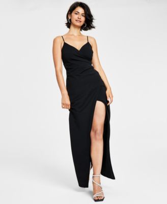 Emerald Sundae Juniors High-Slit Gown Navy XXS