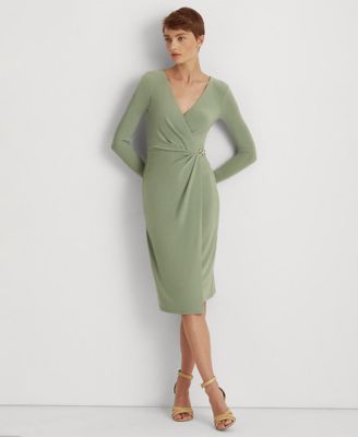 Lauren Ralph Lauren Matte Jersey Surplice Dress - Desert Rose