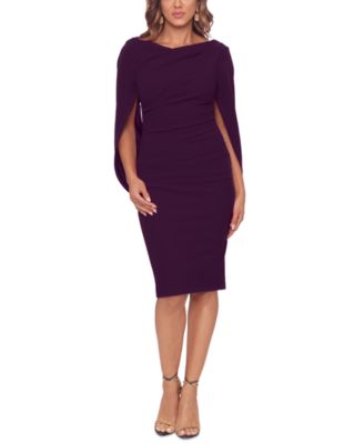 Betsy Adam Caped Sheath Dress Mulberry 8