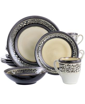 Elama Elama Desert Sand 16 Pc. Dinne Brown 16 Piece