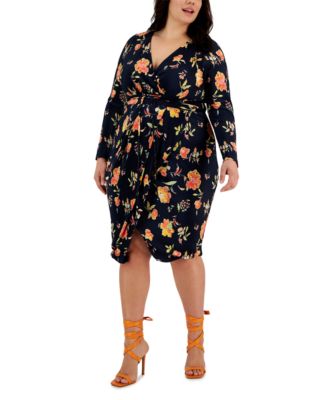 RACHEL Rachel Roy Plus Size Sylvia Floral-Print Mocha Zebra 18W