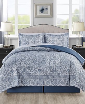 Macys Estella 6-Pc. and 8-Pc. Comfor Blue California King