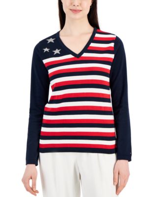 Tommy Hilfiger Womens Cotton Colorblocked 196701622068 LARGE RT $69.5