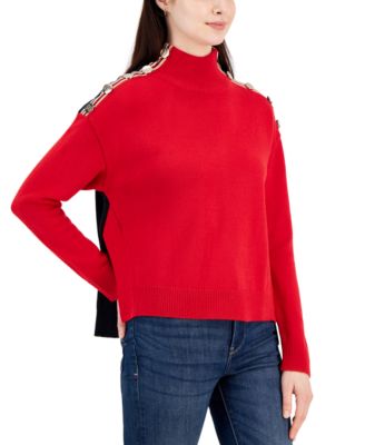 Tommy Hilfiger Womens Colorblocked Mock-Neck 196701611291 2XL RT $89.5