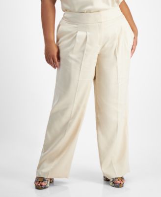 Bar III Plus Size High-Rise Wide-Leg S Light 91308259238 22W RT $89.0