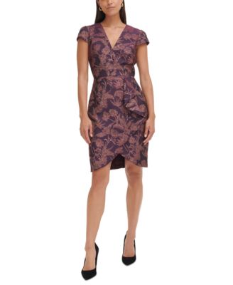 Vince Camuto Womens Jacquard Ruffled Bodyc 194592533746 6 RT $168.0