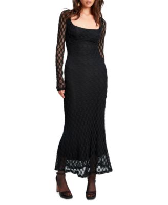Bardot Womens Adoni Lace Long-Sleeve Black 4