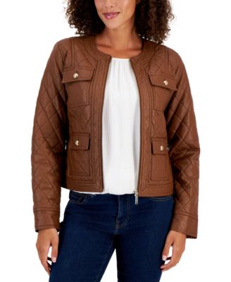 Tommy Hilfiger Womens Quilted Faux-Leather 196701611109 2XL RT $159.5