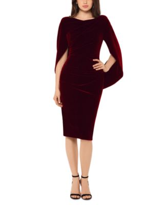 BA By Betsy and Adam Petite Velvet Cape-Sleeve Drap Hunter 2P