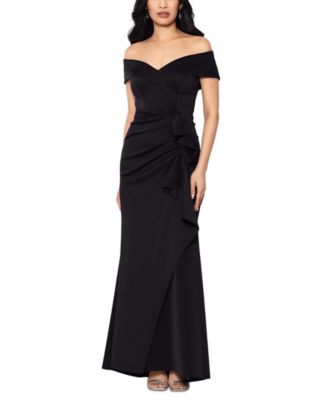 XSCAPE Petite Off-The-Shoulder Ruffle Sage 16P