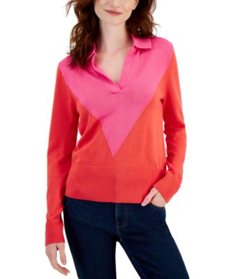 Tommy Hilfiger Womens Colorblocked Johnny 196701611437 LARGE RT $69.5