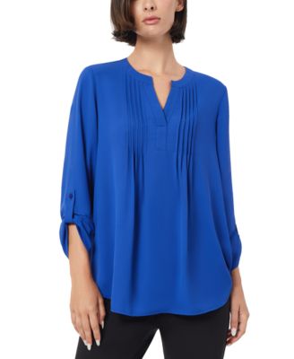 Jones New York Womens Split-Neck Pintuck Tab 91308404492 S RT $79.5