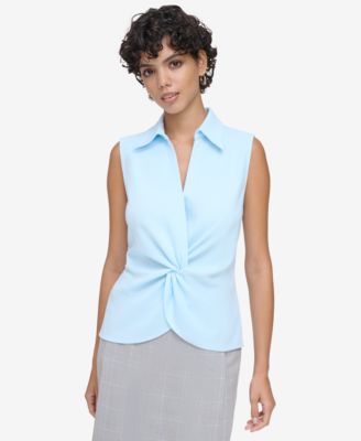 Calvin Klein Womens Collared Twist-Front S 197383400531 XL RT $49.0