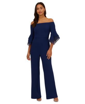 Adrianna Papell Womens Off-The-Shoulder Organ Midnight 2
