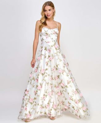 Say Yes Juniors 3D Floral Embellished Ivorylavender 34