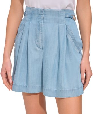 DKNY Womens Pleated High Rise Shor Glacier 12 755404023468 12 RT $89.0