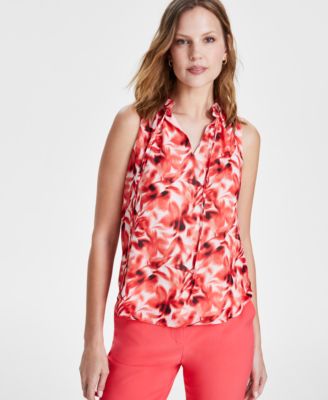 Anne Klein Womens Ruffled Tie-Neck Flora Rd 91308757161 XS RT $79.0