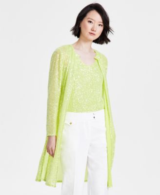 Anne Klein Womens Sequinned Long Side-Sl 91308794586 M RT $119.0