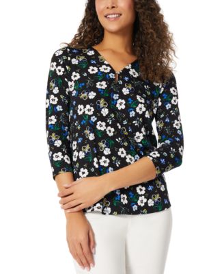 Jones New York Womens Floral-Print Hardware- 91308563380 S RT $59.5