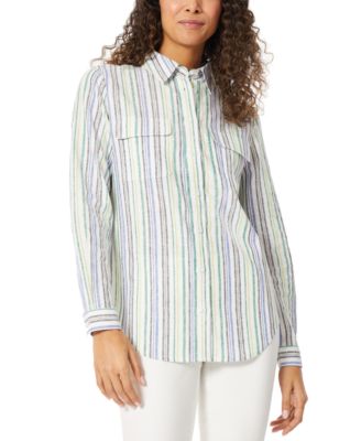 Jones New York Womens Striped Button-Up Tuni 91308553589 XS RT $79.5