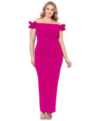 XSCAPE Plus Size Off-The-Shoulder She Orchid 16W