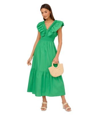 Adrianna Womens Ruffled Maxi Dress Scarlett 12