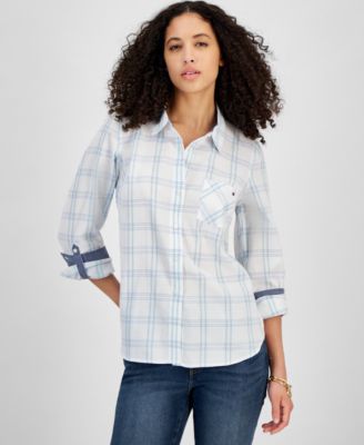 Tommy Hilfiger Womens Pebble Plaid Roll-Tab 196701447111 XL RT $69.5 #2