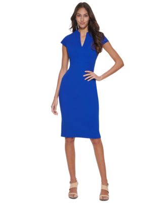 Calvin Klein Petite Short-Sleeve Sheath Dre Regatta 8P