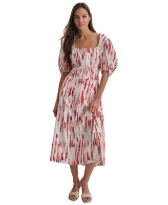 DKNY Womens Printed Woven Zip Puff Brkn 755403737502 LARGE RT $89.0