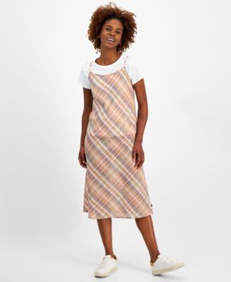 Nautica Jeans Womens Plaid Layered-Look 198042883207 LARGE RT $89.5