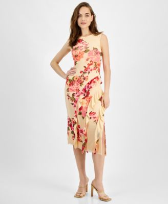 Topson Downs Womens Round-Neck Printed Asy Java XS