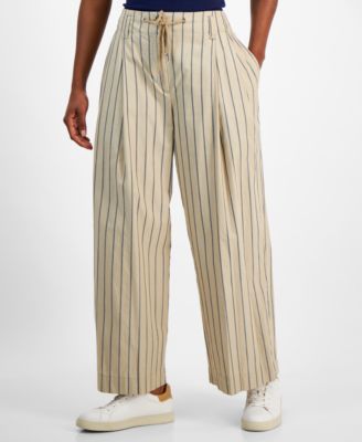 Nautica Jeans Womens Striped Pleat-Front Wi 197858208099 S RT $89.5