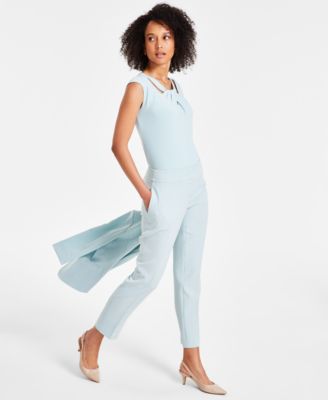 Kasper Slim Straight-Leg Trousers Kasper Navy 12