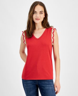 Nautica Jeans Womens Crochet-Trim Tank Top 198042896924 M RT $39.5 #1