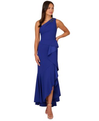Adrianna Papell Womens Beaded One-Shoulder Go Fuchsia 2