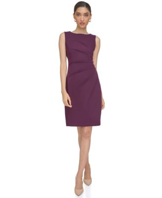 Calvin Klein Petite Starburst Sheath Dress Aubergine 8P