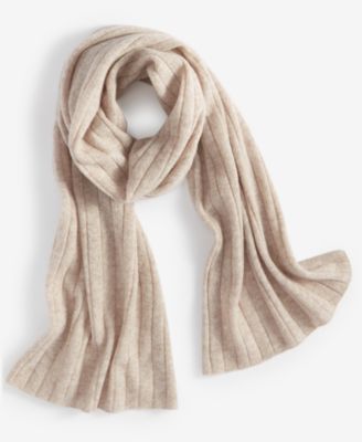 Charter Club Ribbed Cashmere Muffler Scarf Bubblegum Heather ONE SIZE