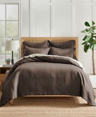 Levtex Home Home Washed Linen Solid Duvet Sage Green KingCalifornia King
