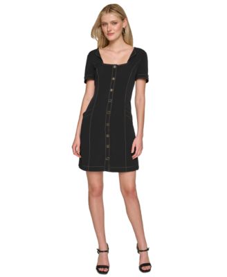 KARL LAGERFELD PARIS Womens Square-Neck Crepe 196788500884 4 RT $138.0