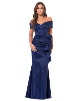 XSCAPE Womens Taffeta Off-The-Should Olive 14