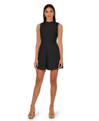 Adrianna Womens Sleeveless Skirted Rom Black 10