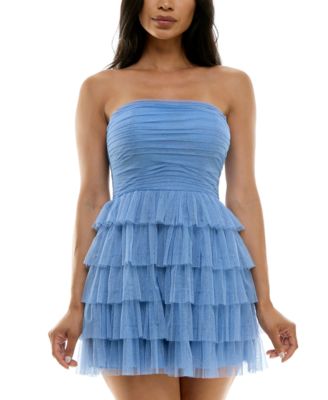 Alex Sophia Juniors Strapless Side-Shirre Wine 1314
