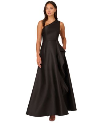 Adrianna Papell Womens Embellished One-Should Black 12