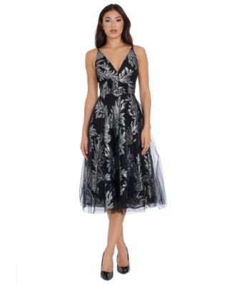 Dress the Population Womens Sequin and Tulle Dress Gold Multi XL